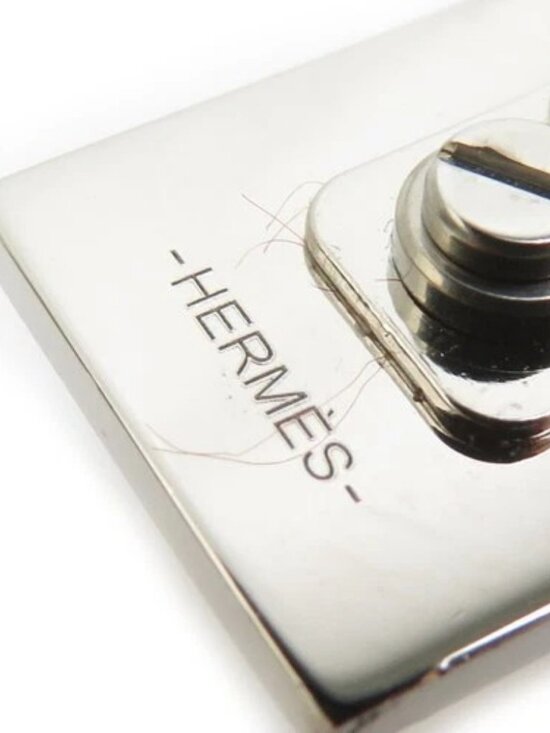 Auth HERMES Barrette Hair Clip Silver/Gold/Off White Metal/Enamel - e61535g main image 4